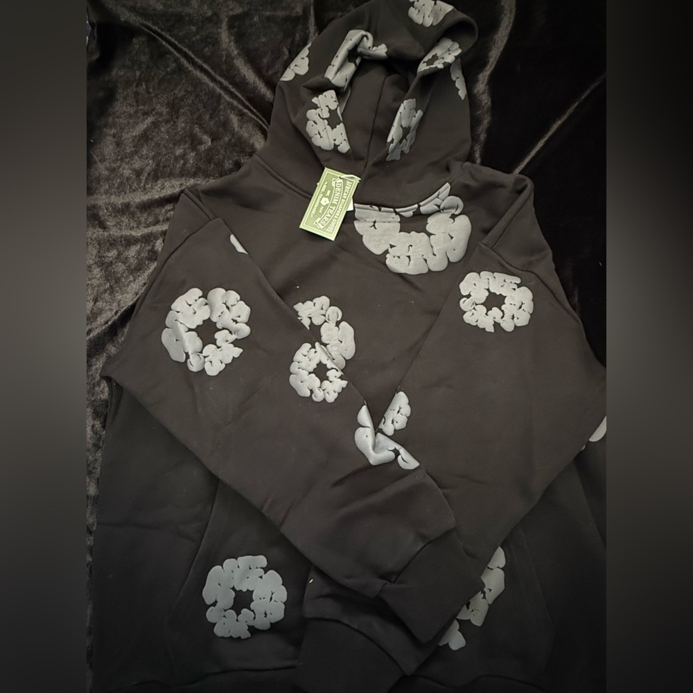 Black denim tears cotton wreath Hoodie - Picture 4 of 7